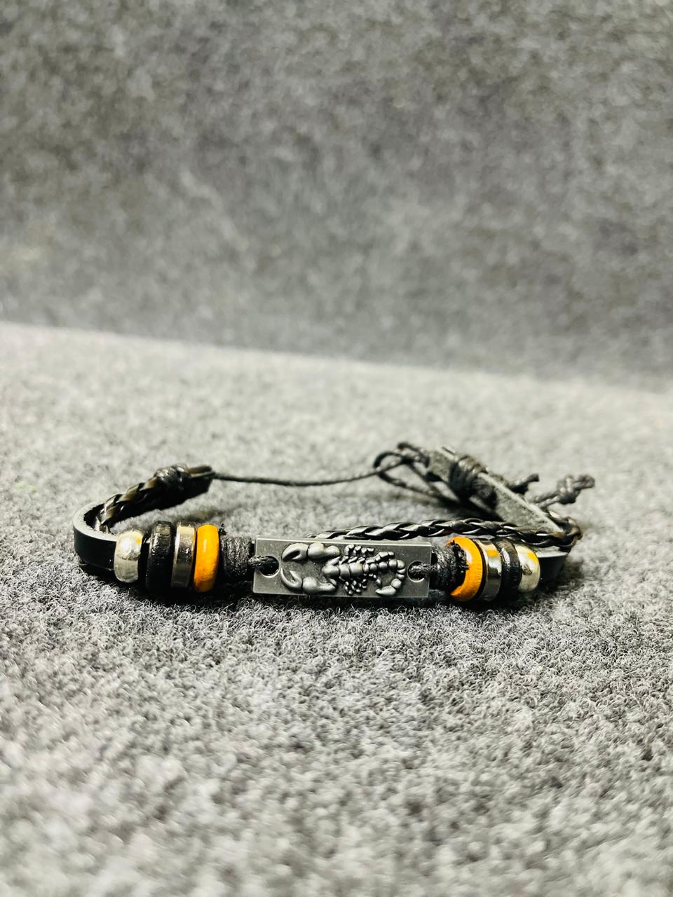 Skull Motif Multi-Layer Leather Bracelet